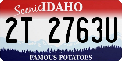 ID license plate 2T2763U