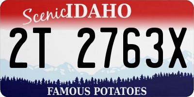 ID license plate 2T2763X