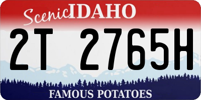ID license plate 2T2765H