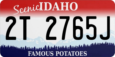ID license plate 2T2765J