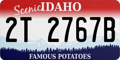 ID license plate 2T2767B