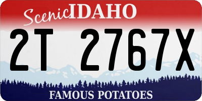 ID license plate 2T2767X