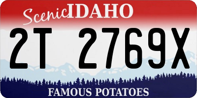 ID license plate 2T2769X