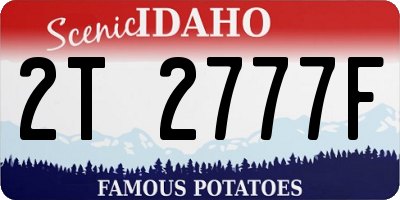 ID license plate 2T2777F