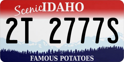 ID license plate 2T2777S