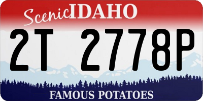 ID license plate 2T2778P