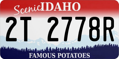 ID license plate 2T2778R