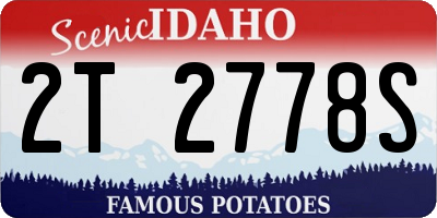 ID license plate 2T2778S