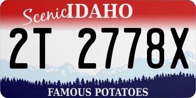 ID license plate 2T2778X