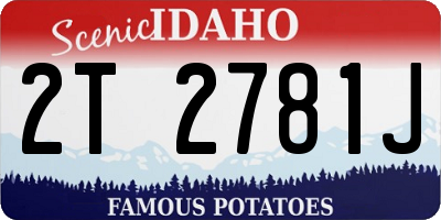 ID license plate 2T2781J
