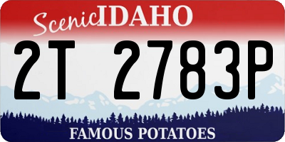 ID license plate 2T2783P