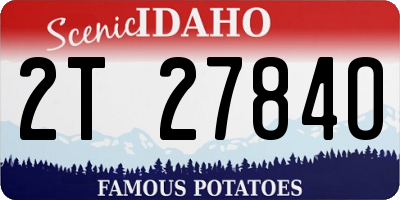 ID license plate 2T2784O
