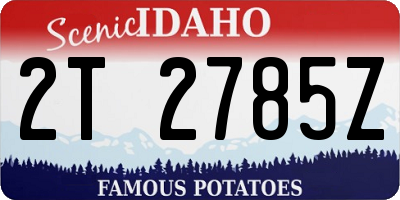 ID license plate 2T2785Z