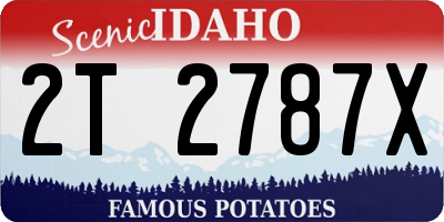ID license plate 2T2787X