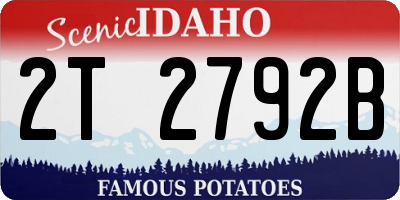 ID license plate 2T2792B