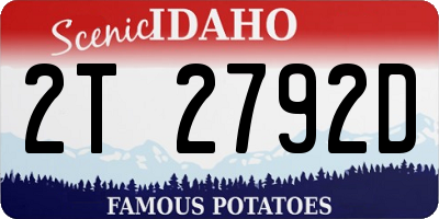 ID license plate 2T2792D