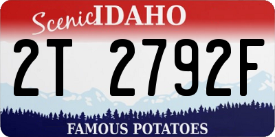 ID license plate 2T2792F