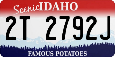 ID license plate 2T2792J
