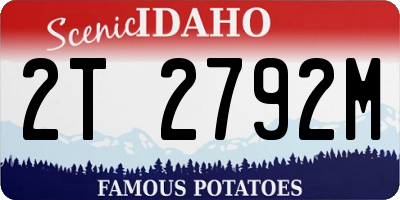 ID license plate 2T2792M
