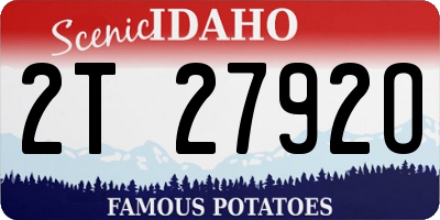 ID license plate 2T2792O