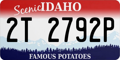 ID license plate 2T2792P