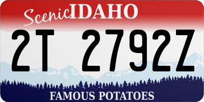 ID license plate 2T2792Z