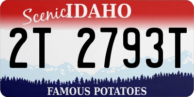 ID license plate 2T2793T