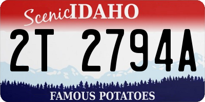 ID license plate 2T2794A