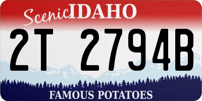 ID license plate 2T2794B