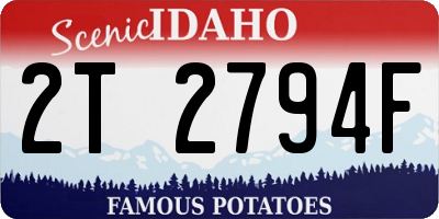 ID license plate 2T2794F