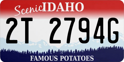 ID license plate 2T2794G