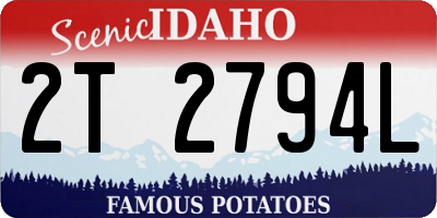 ID license plate 2T2794L