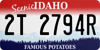 ID license plate 2T2794R