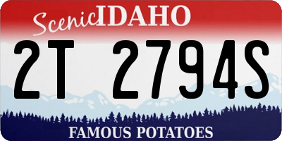 ID license plate 2T2794S