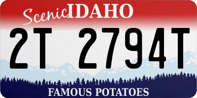 ID license plate 2T2794T