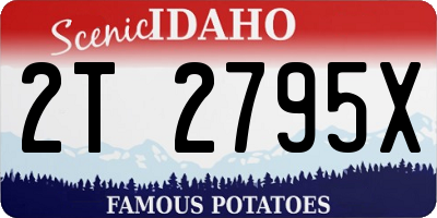 ID license plate 2T2795X