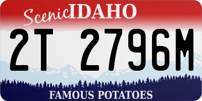 ID license plate 2T2796M