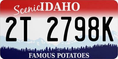 ID license plate 2T2798K