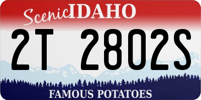 ID license plate 2T2802S