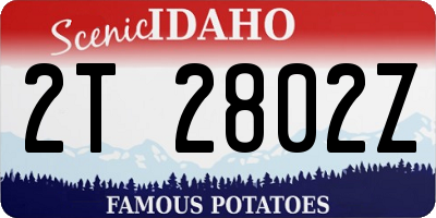 ID license plate 2T2802Z