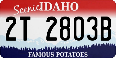 ID license plate 2T2803B