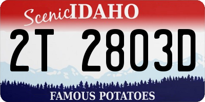 ID license plate 2T2803D
