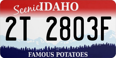 ID license plate 2T2803F