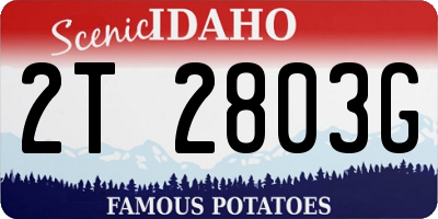 ID license plate 2T2803G