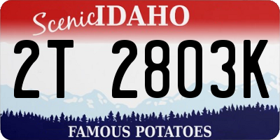 ID license plate 2T2803K