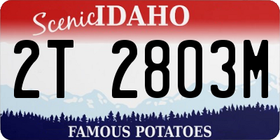 ID license plate 2T2803M