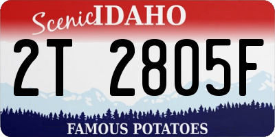 ID license plate 2T2805F