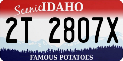 ID license plate 2T2807X