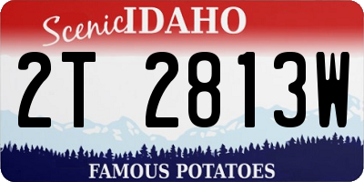 ID license plate 2T2813W