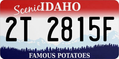 ID license plate 2T2815F